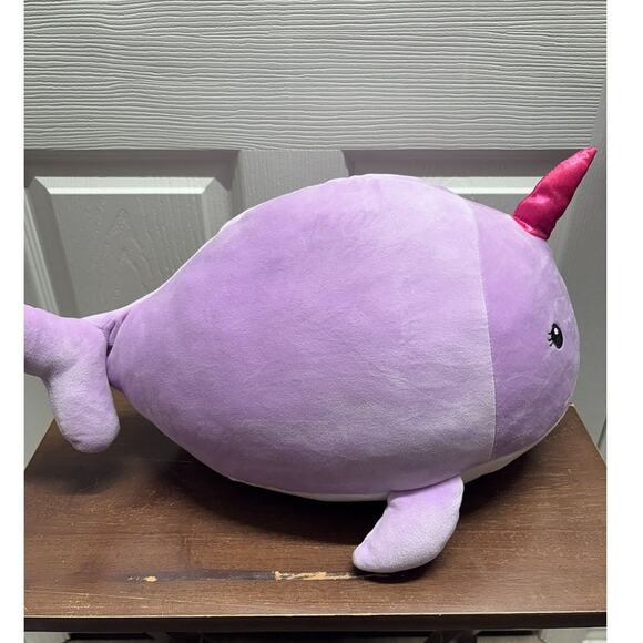 Linzy Narwhal Plush 15" Smoochy Pals Stuffed Animal Plush Cute Squishy Purple - Picture 3 of 6